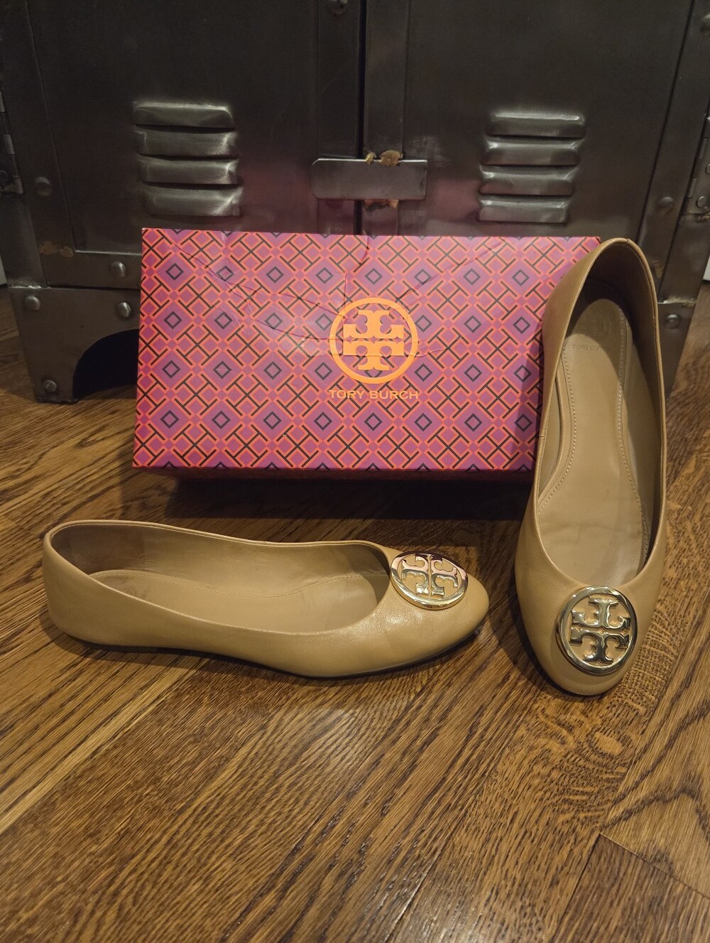 Tory Burch Benton 2 Leather Ballet Flat Blond sz9